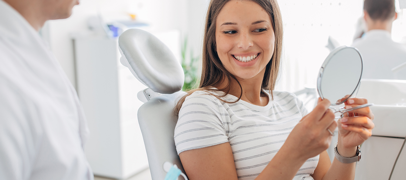 Smiling dental patient